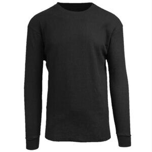 Blue Ice Premium Clothing Men's Crew Neck Long Sleeve Shirt Black Size M